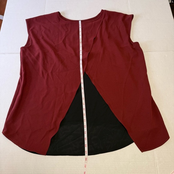 Ann Taylor Split Back Sleeveless Top Merlot Size XL Oversized NWT Office - Picture 10 of 11